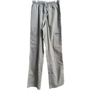 Dagacci Scrub Bottoms Medium Khaki Green Straight Cargo Pocket Drawstring XS